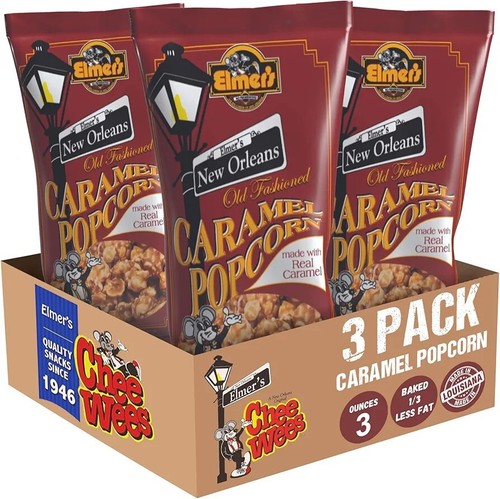 Elmer caramel popcorn 3 pk - popcorn,,